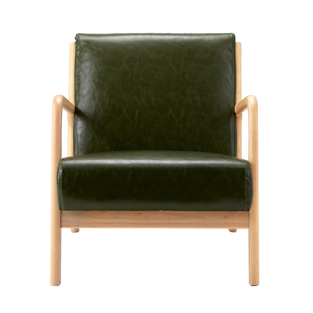 Armchair Lounge Chair Couches Sofa Wood PU Green