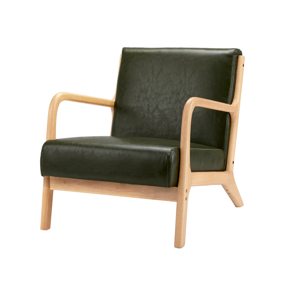 Armchair Lounge Chair Couches Sofa Wood PU Green