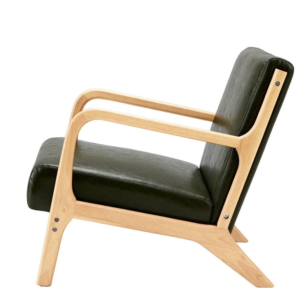 Armchair Lounge Chair Couches Sofa Wood PU Green