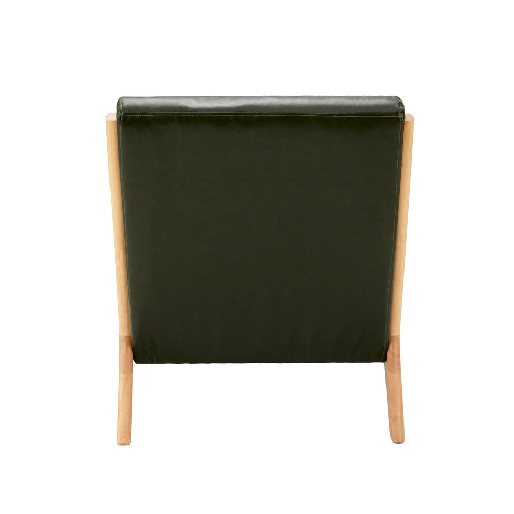 Armchair Lounge Chair Couches Sofa Wood PU Green