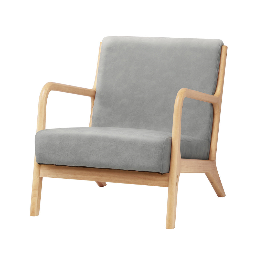 Armchair Lounge Chair Accent Armchairs Couches Sofa Wood Light Grey