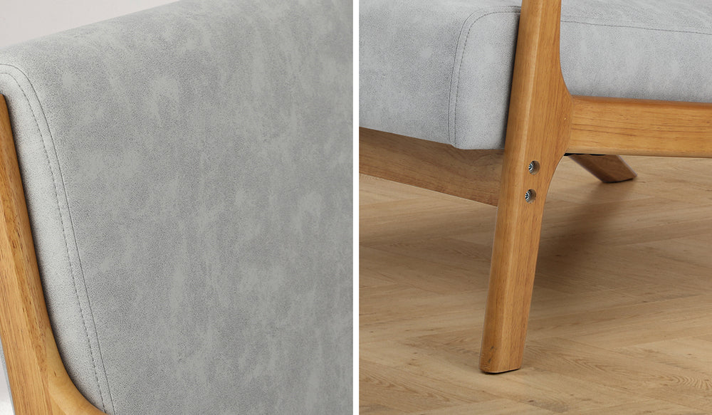 Armchair Lounge Chair Accent Armchairs Couches Sofa Wood Light Grey