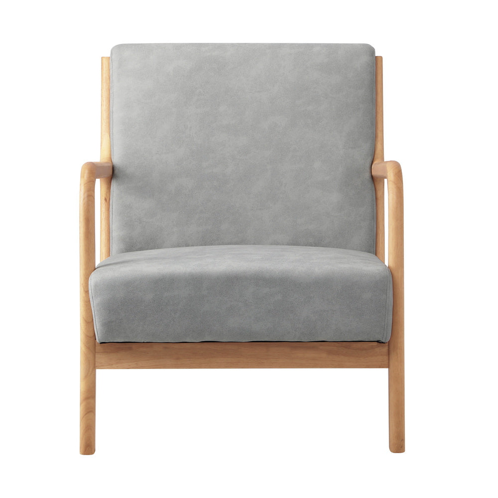 Armchair Lounge Chair Couches Sofa Wood Light Grey