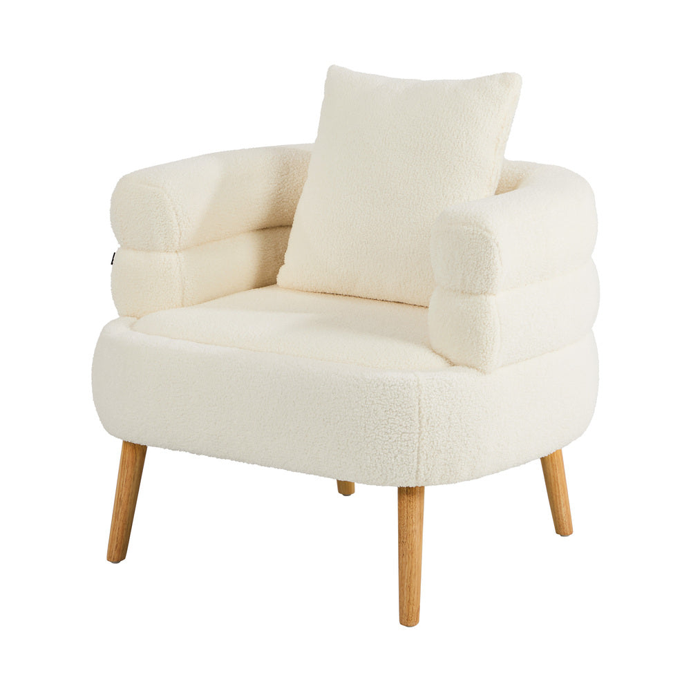 Sherpa Tub Armchair White Accent Chair | Simpledeals