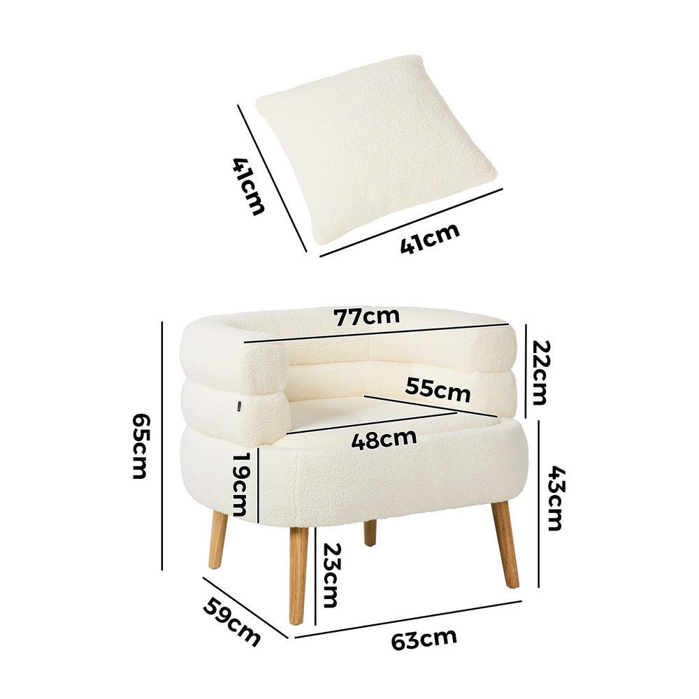 Sherpa Tub Armchair White Accent Chair | Simpledeals
