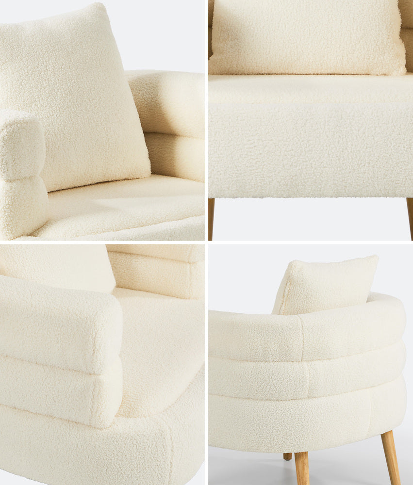 Sherpa Tub Armchair White Accent Chair | Simpledeals