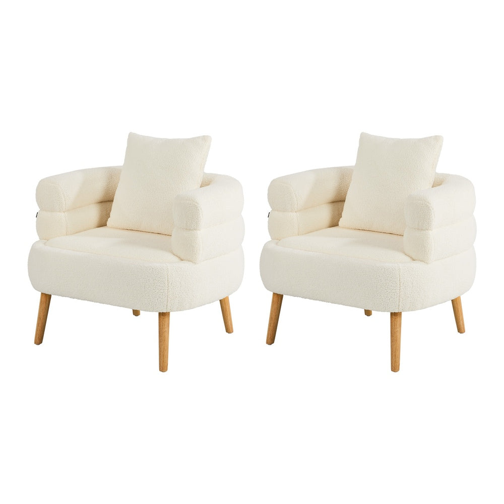 Sherpa Tub Armchair White 2-Pack | Simpledeals
