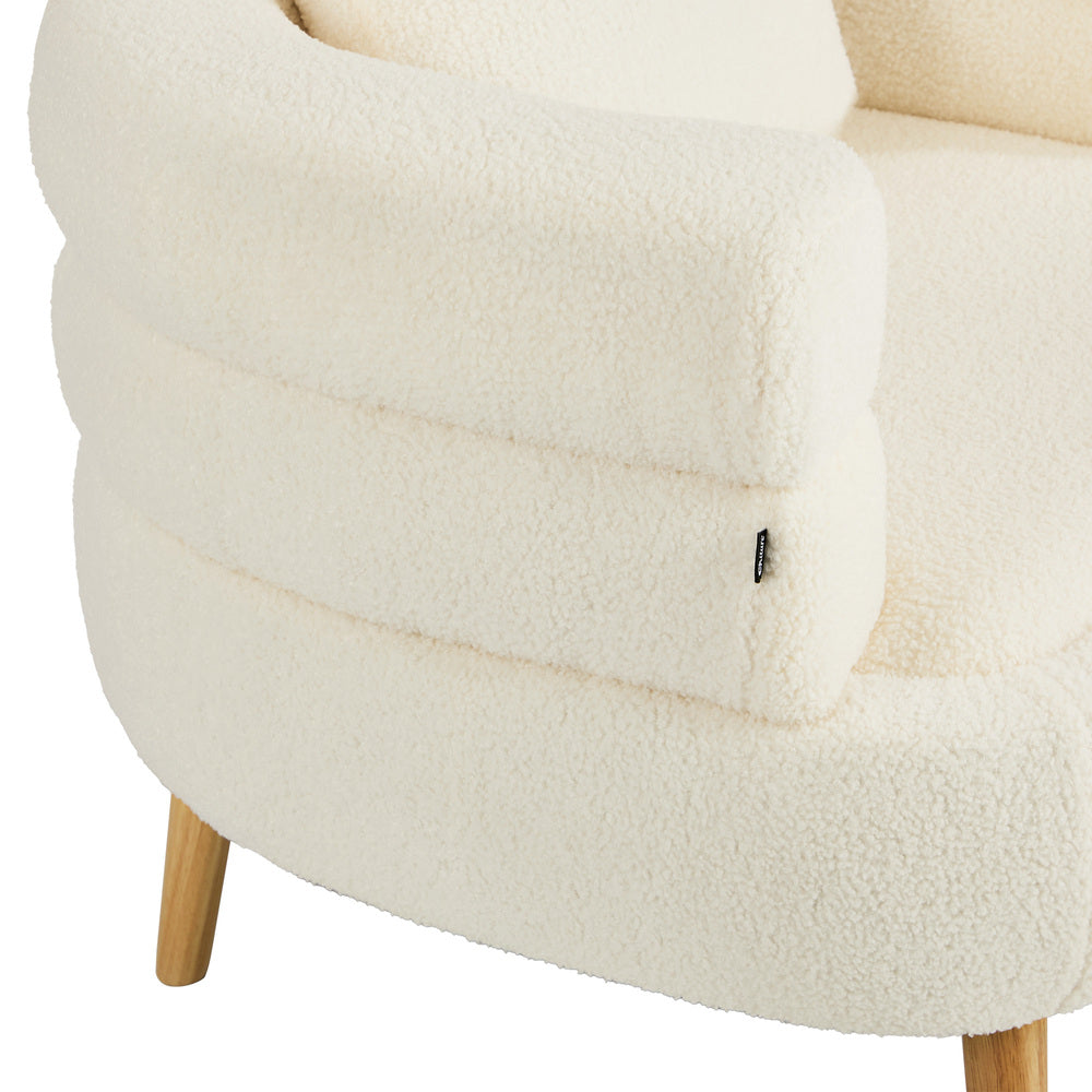 Sherpa Tub Armchair White 2-Pack | Simpledeals