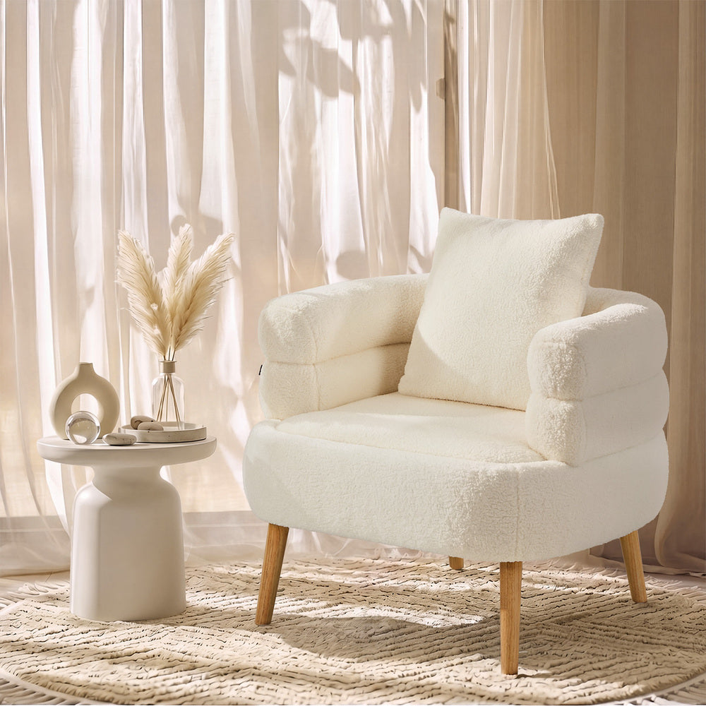 Sherpa Tub Armchair White 2-Pack | Simpledeals