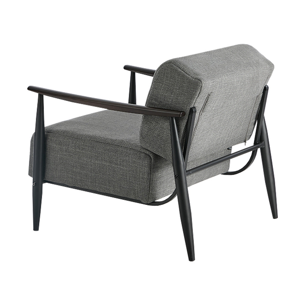 Wooden Armchair Lounge Sofa Fabric Chair Beige/Grey Living Room Seat
