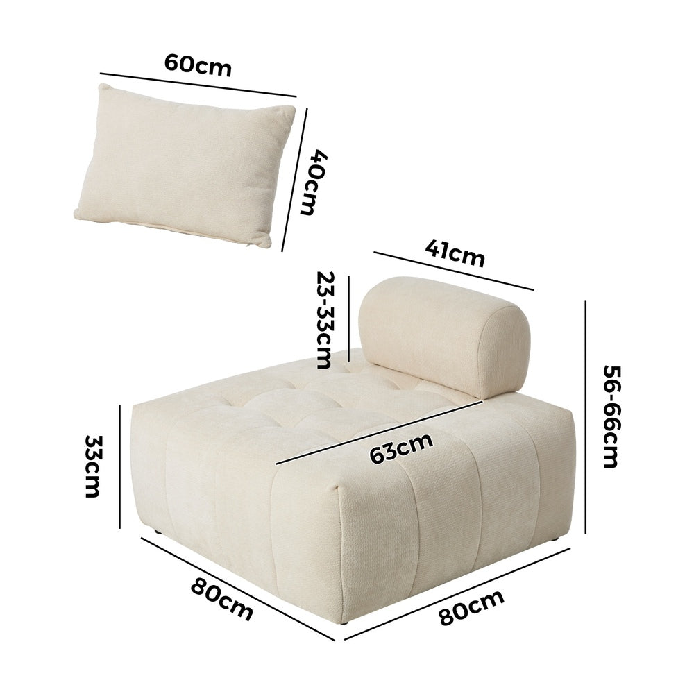 Chenille Floor Sofa Modular Armless Beige | Simpledeals