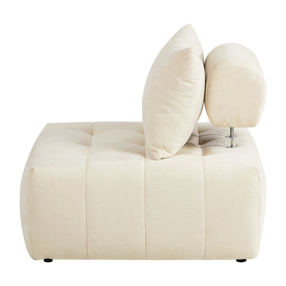 Chenille Floor Sofa Modular Armless Beige | Simpledeals
