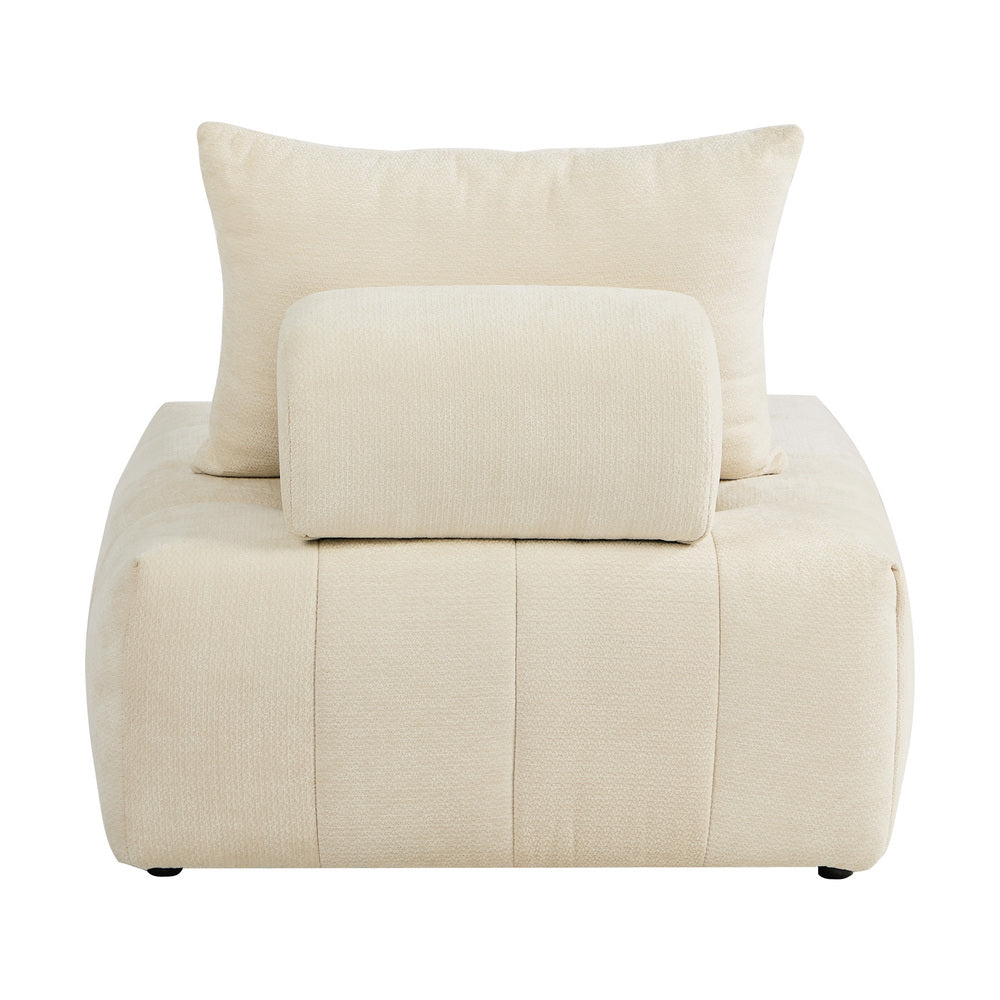 Chenille Floor Sofa Modular Armless Beige | Simpledeals