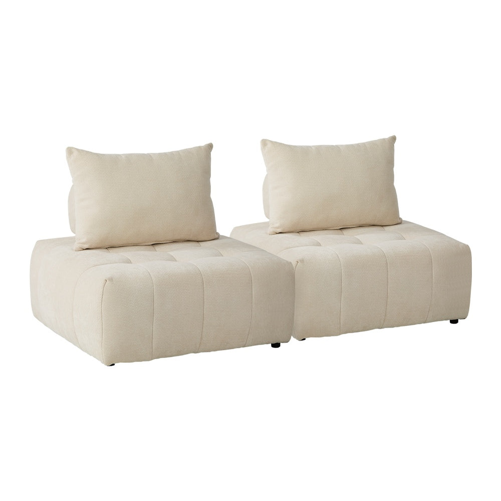 Chenille Floor Sofa Set Modular Beige | Simpledeals