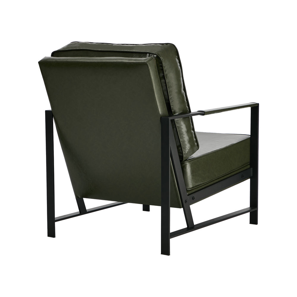Green Faux Leather Armchair 65x71x80cm