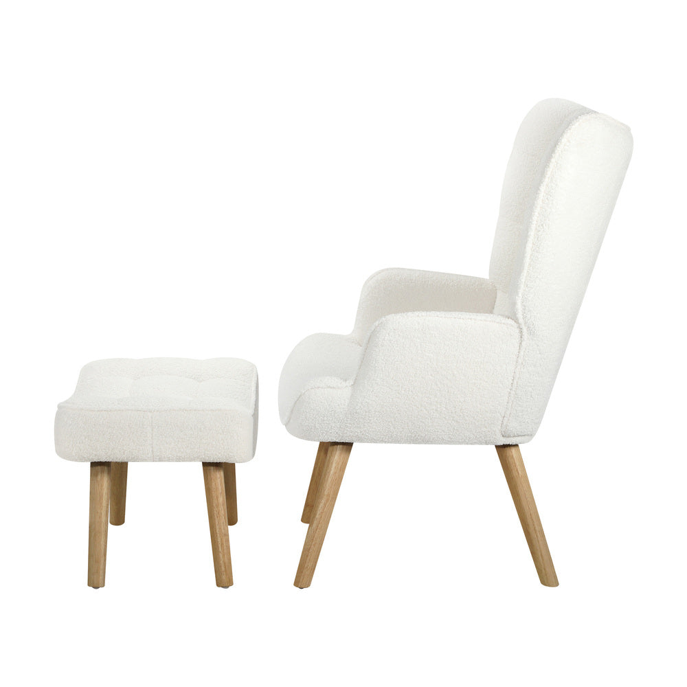 Armchair Lounge Chair Ottoman Fabric/Sherpa Sofa