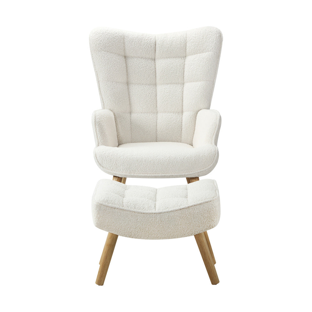 Armchair Lounge Chair Ottoman Fabric/Sherpa Sofa