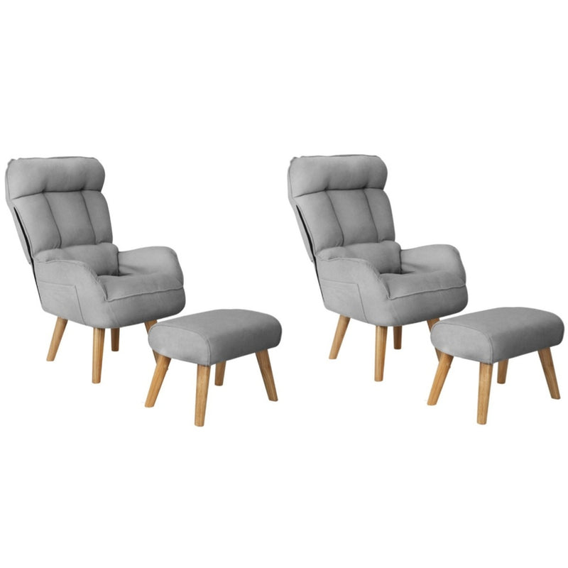 360 Swivel Recliner Armchair Lounge with Stool Fabric/Sherpa, Armchair - photo 25