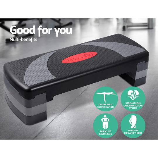 3 Level Aerobic Step Exercise Stepper 78Cm Gym Home Fitness - Gym & Training Step