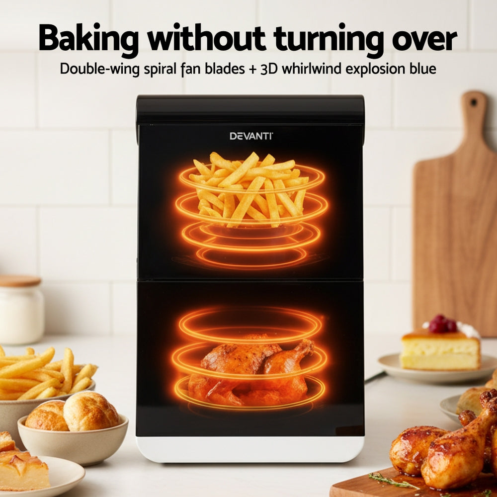11L Dual Zone Air Fryer Oven With Rapid Heat Circulation Technology