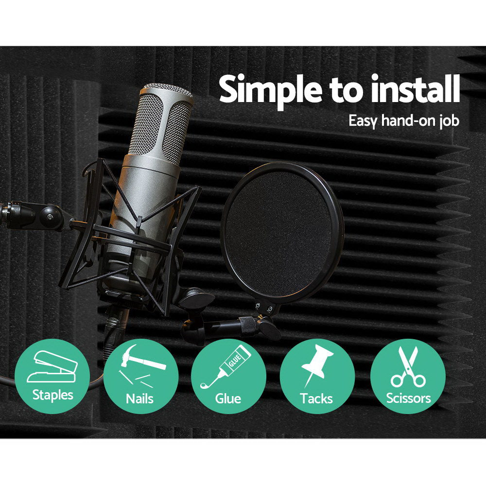 40 Acoustic Foam Panels 30x30x5cm Sound Absorption Wedge Studio Foam Tiles