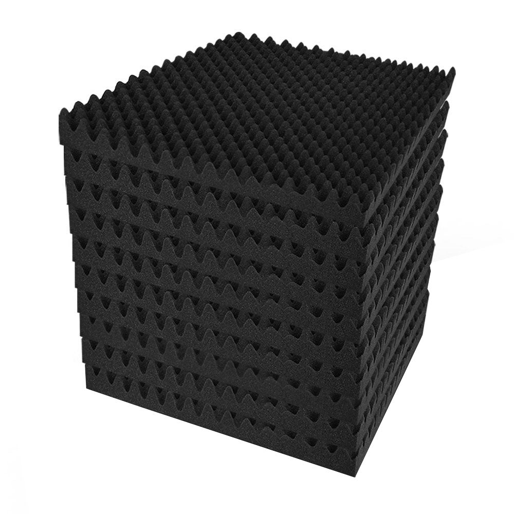 20pcs Studio Acoustic Foam Sound Absorption Proofing Panels 50x50cm Black