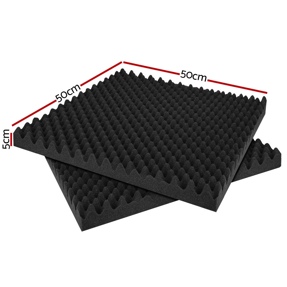20pcs Studio Acoustic Foam Sound Absorption Proofing Panels 50x50cm Black