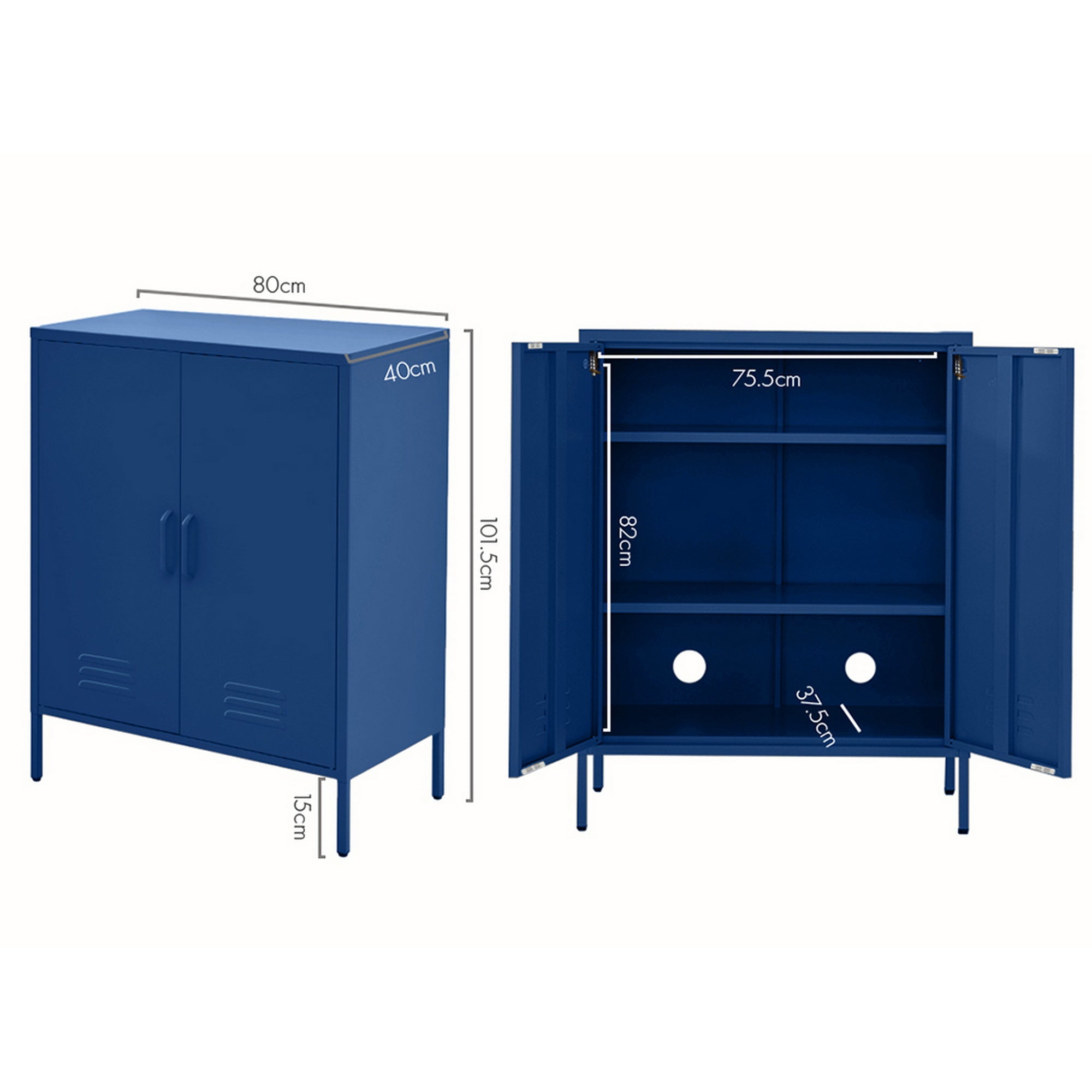 Buffet Sideboard Metal Cabinet - SWEETHEART Charcoal/Blue/Green