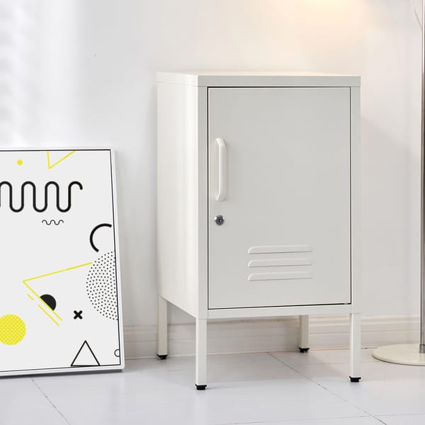 Bedside Table Metal Cabinet