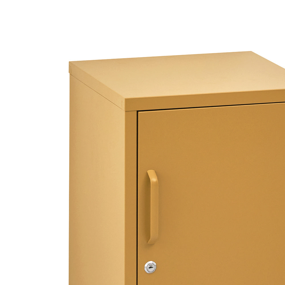 Yellow Metal Bedside Table Stylish Modern Bedroom Nightstand
