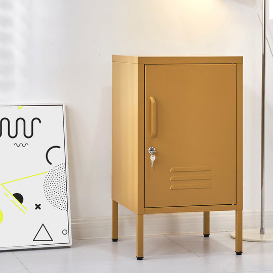 Yellow Metal Bedside Table Stylish Modern Bedroom Nightstand