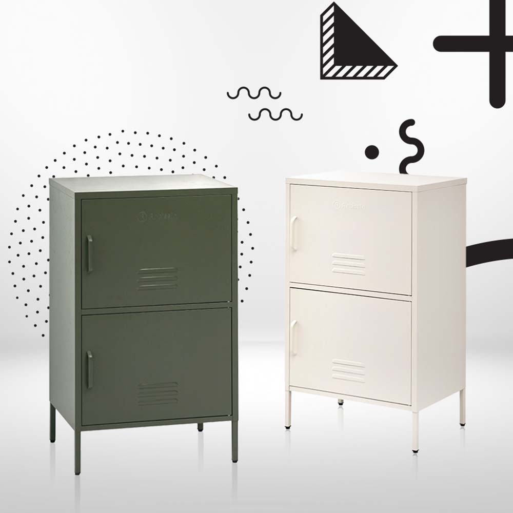Buffet Sideboard Metal Cabinet - Double Green