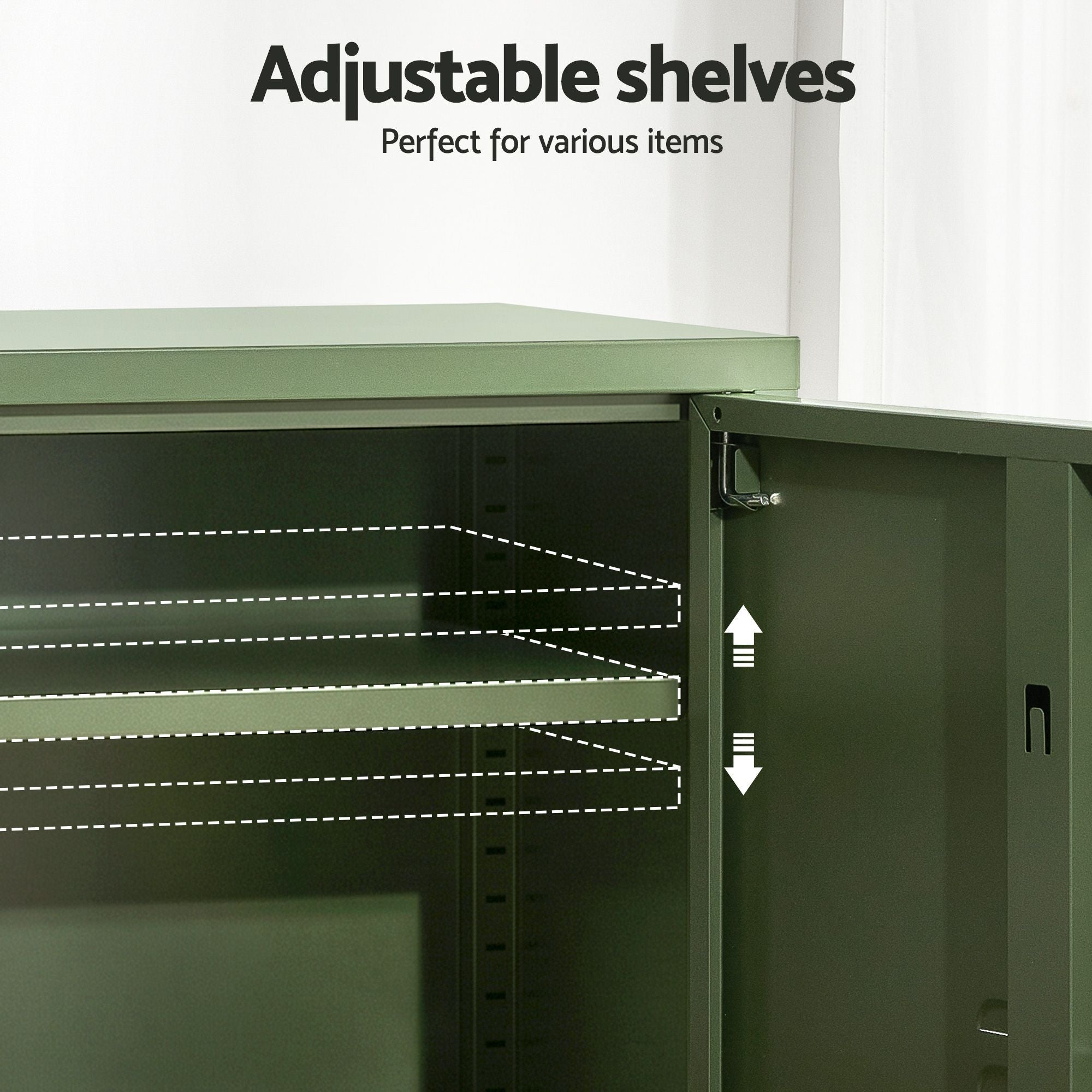 Metal Buffet Sideboard Cabinet Set of 2 Green | Simpledeals