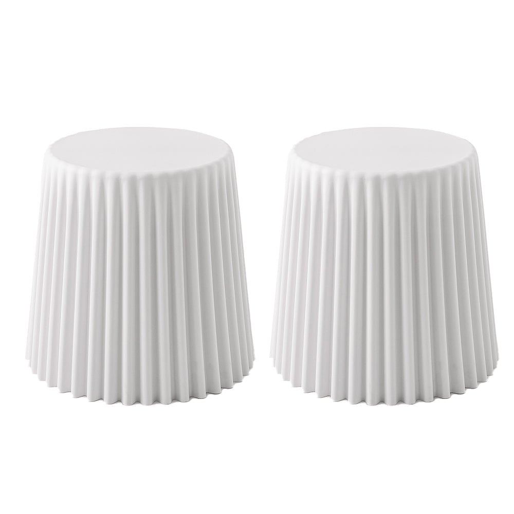 2x Bar Stools Cupcake Plastic Foot Stool Black