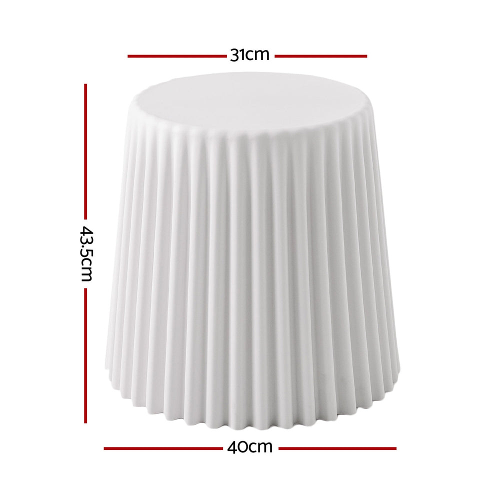Set of 4 Cupcake Bar Stools Stackable Foot Stools Black/White
