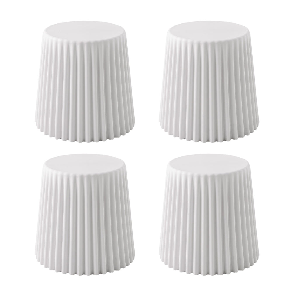 Set of 4 Cupcake Bar Stools Stackable Foot Stools Black/White