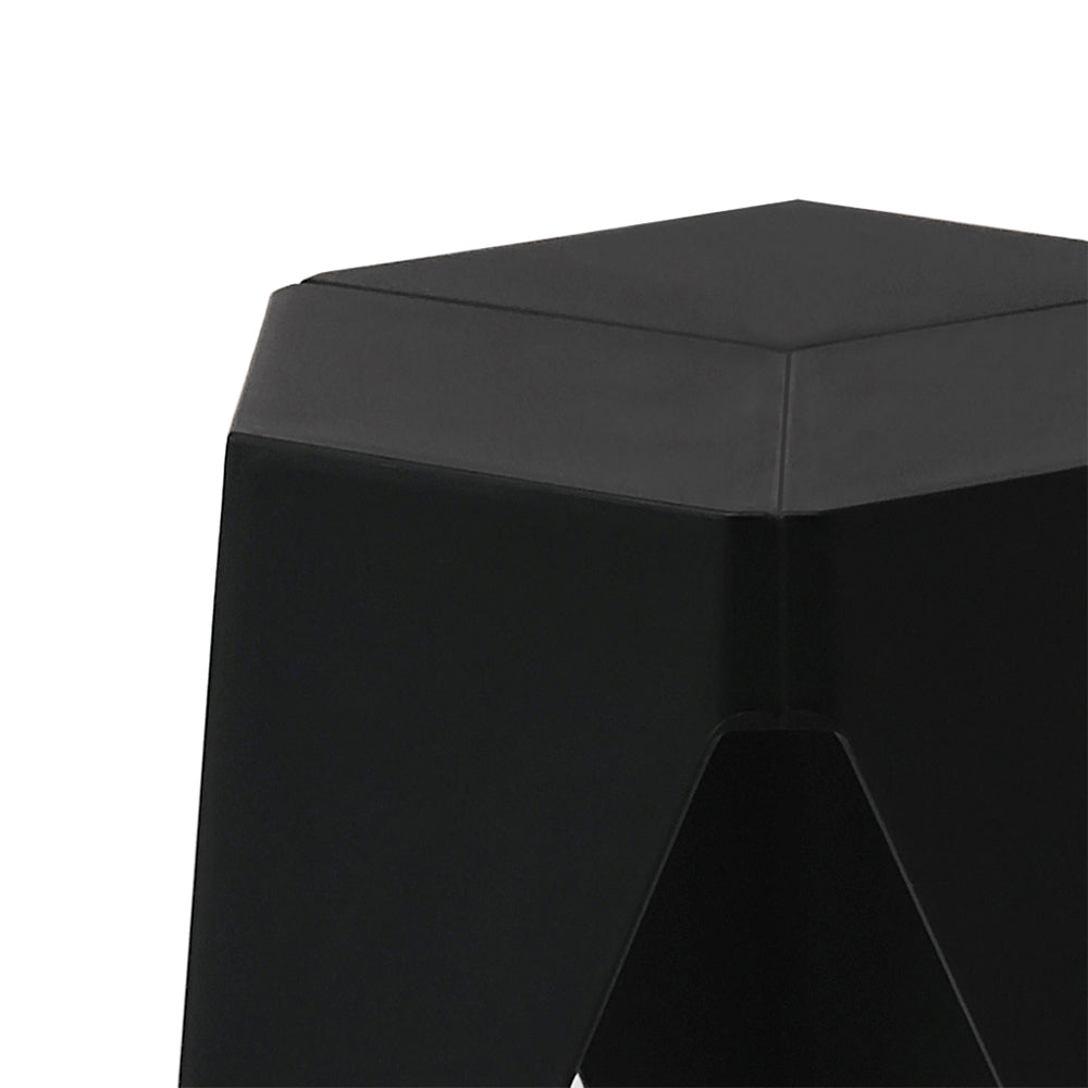 Stylish Black Plastic Foot Stools - Set of 2