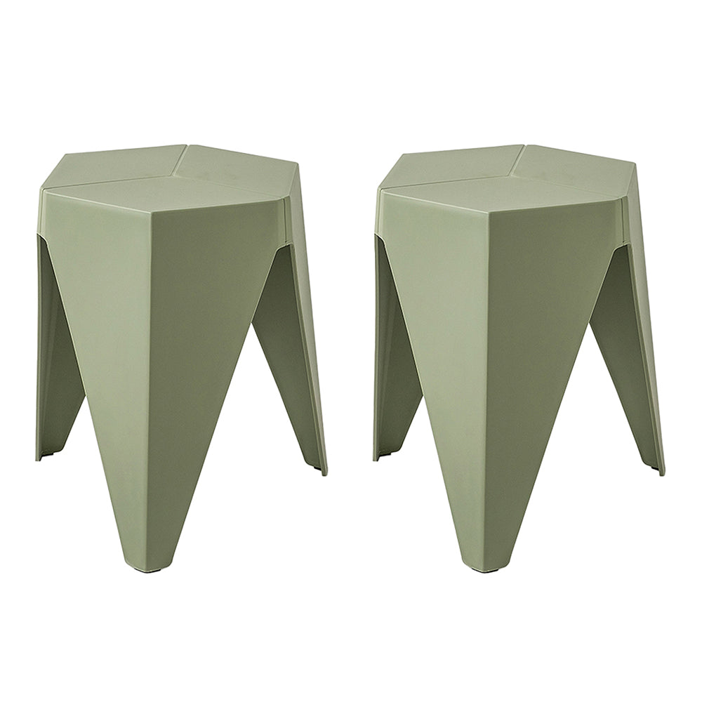 Stylish Black Plastic Foot Stools - Set of 2
