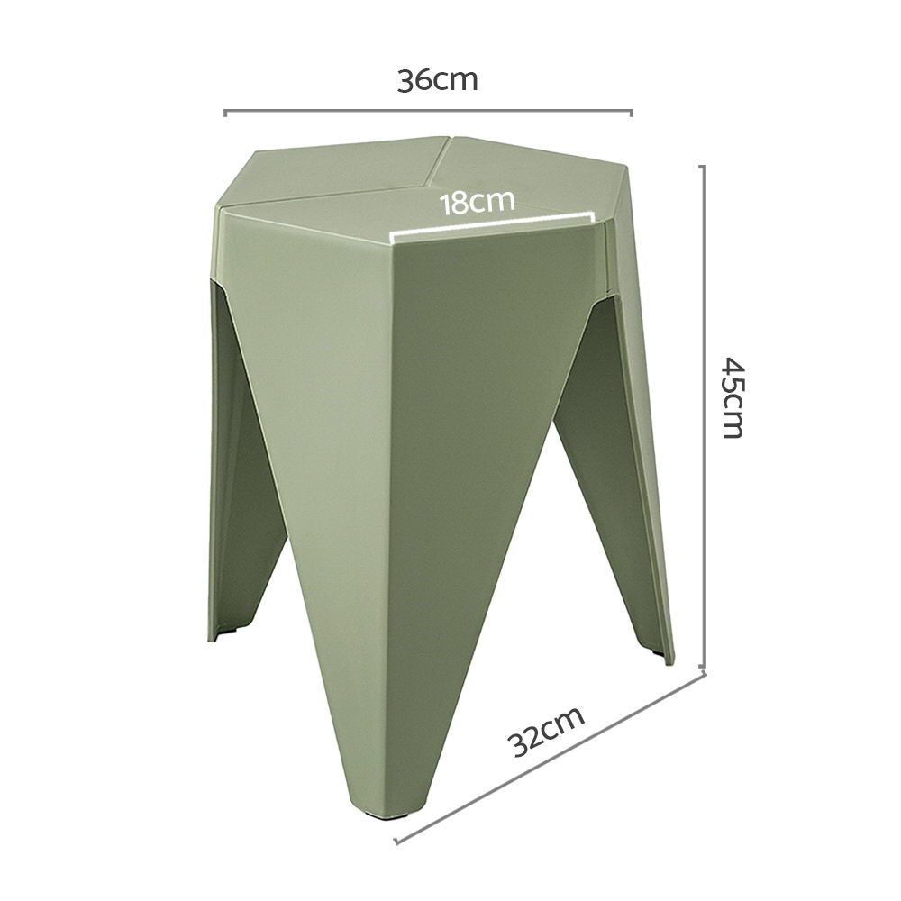 Stylish Black Plastic Foot Stools - Set of 2
