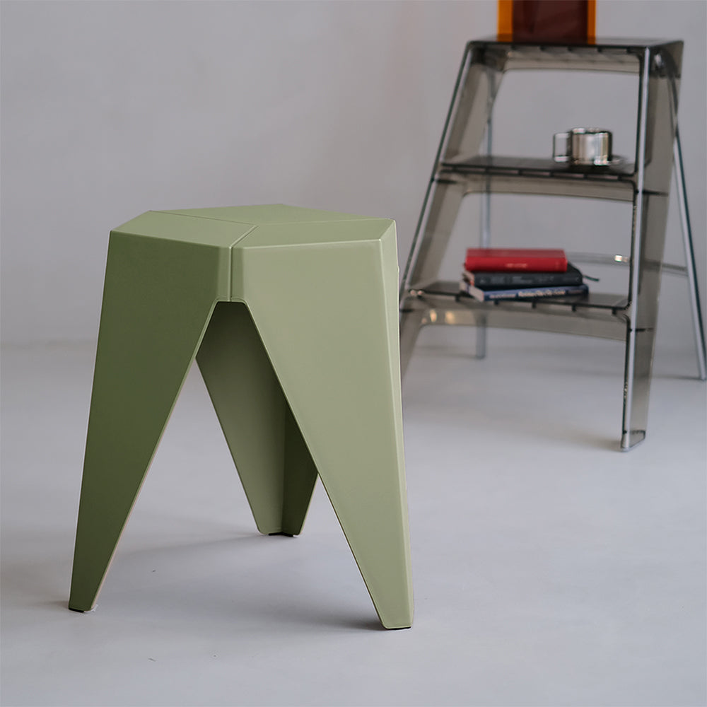 Stylish Black Plastic Foot Stools - Set of 2