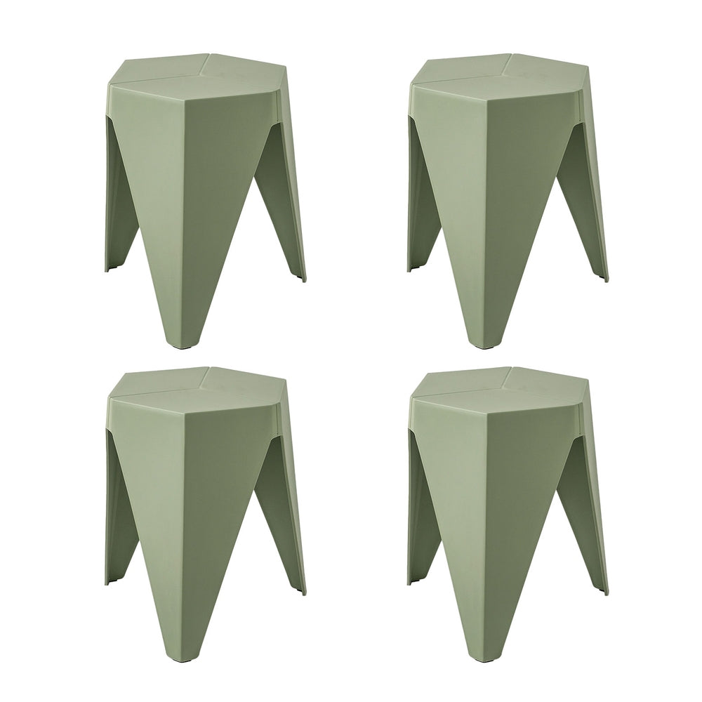 4PC Puzzle Stool Plastic Bar Stools Stackable