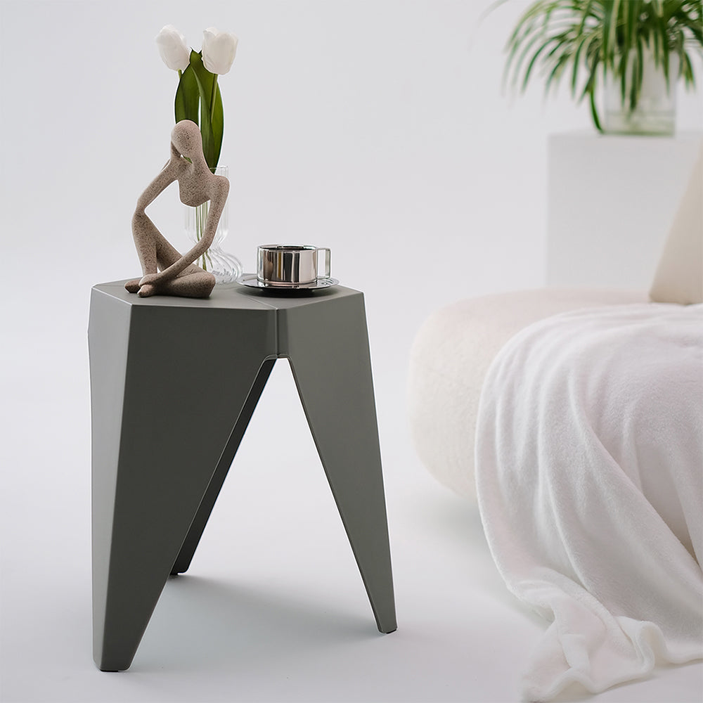 Stylish Black Plastic Foot Stools - Set of 2