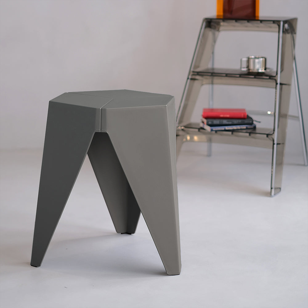 Stylish Black Plastic Foot Stools - Set of 2