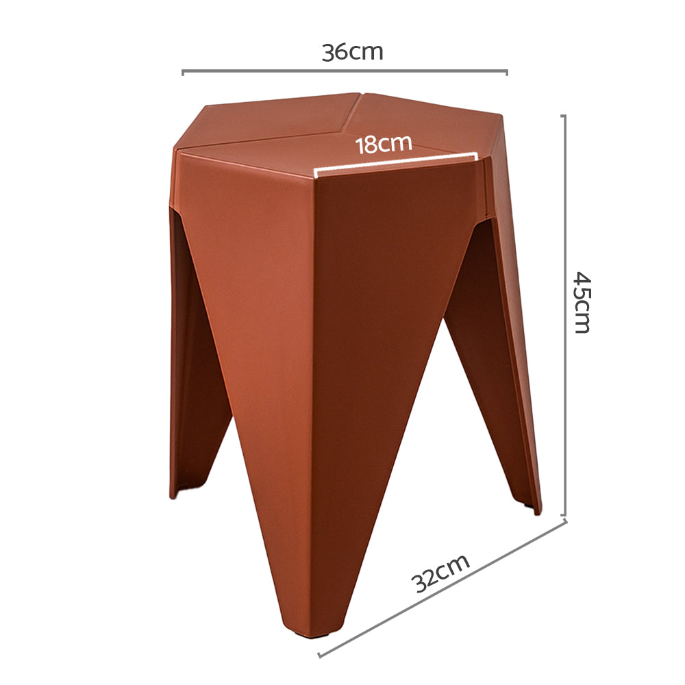 Stylish Black Plastic Foot Stools - Set of 2