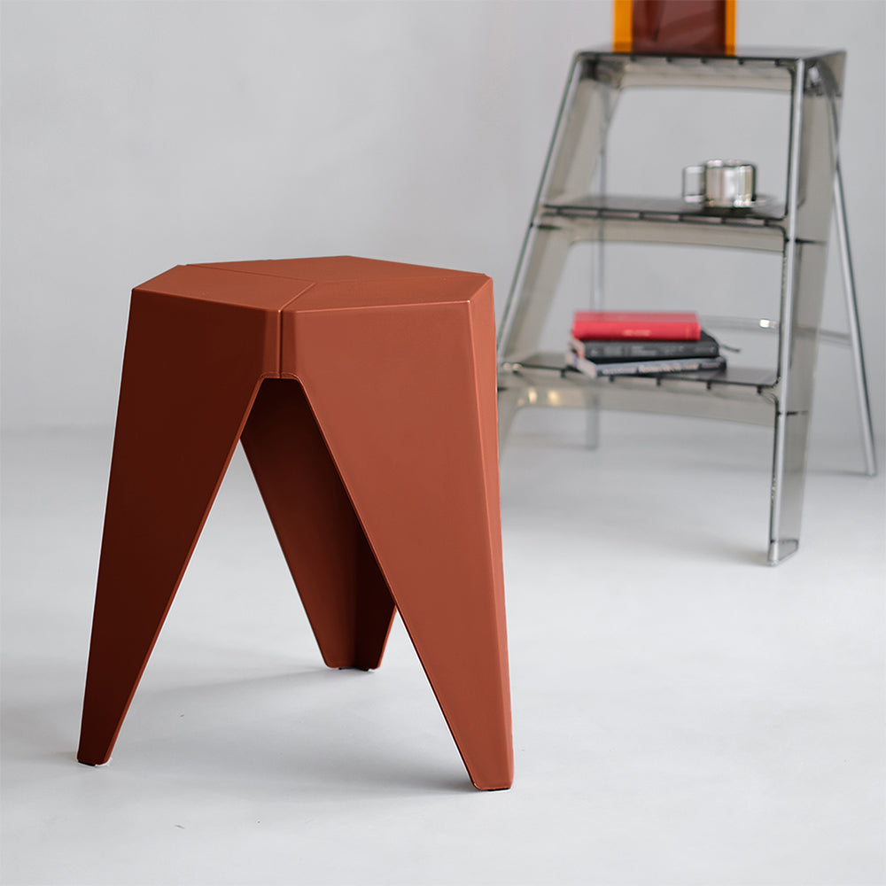 Stylish Black Plastic Foot Stools - Set of 2