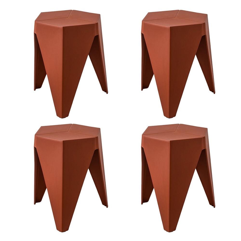 4PC Puzzle Stool Plastic Bar Stools Stackable