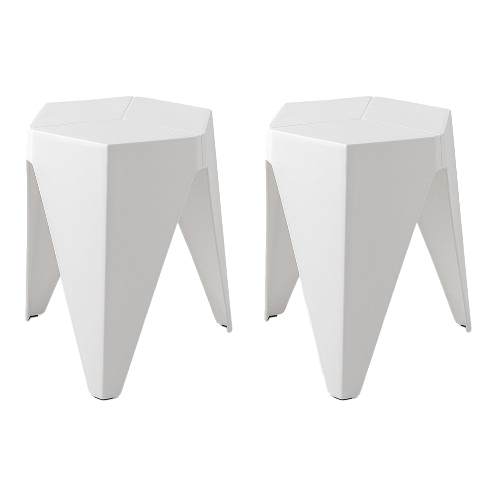 Stylish Black Plastic Foot Stools - Set of 2