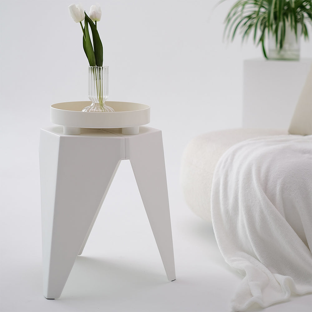 Stylish Black Plastic Foot Stools - Set of 2