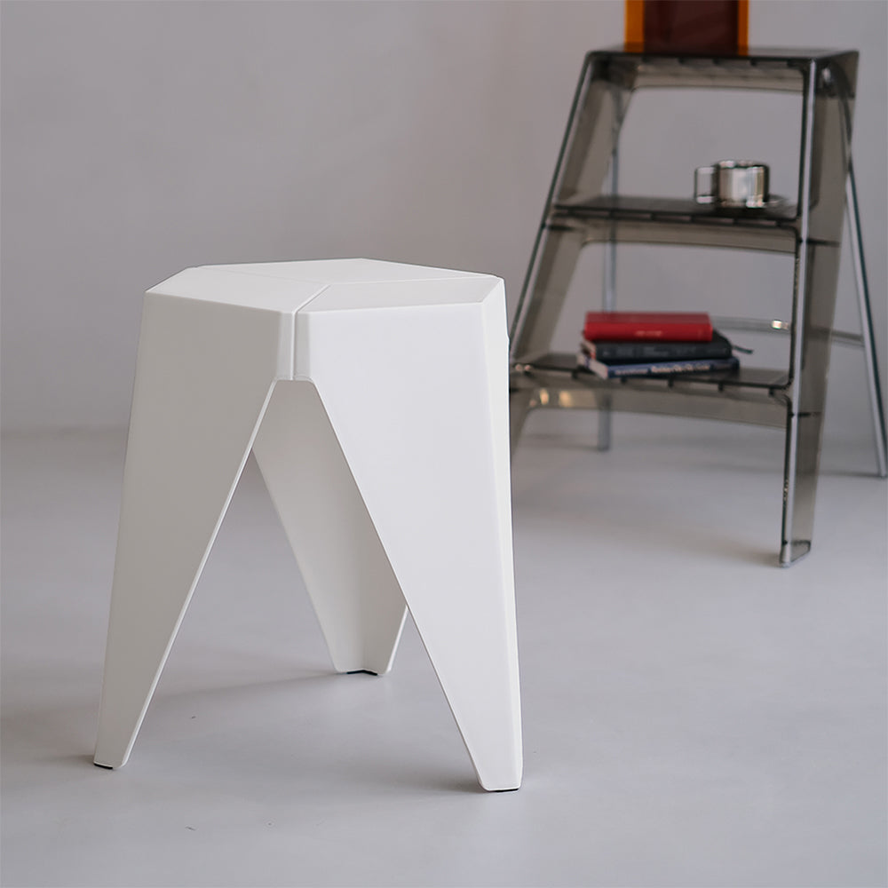 Stylish Black Plastic Foot Stools - Set of 2