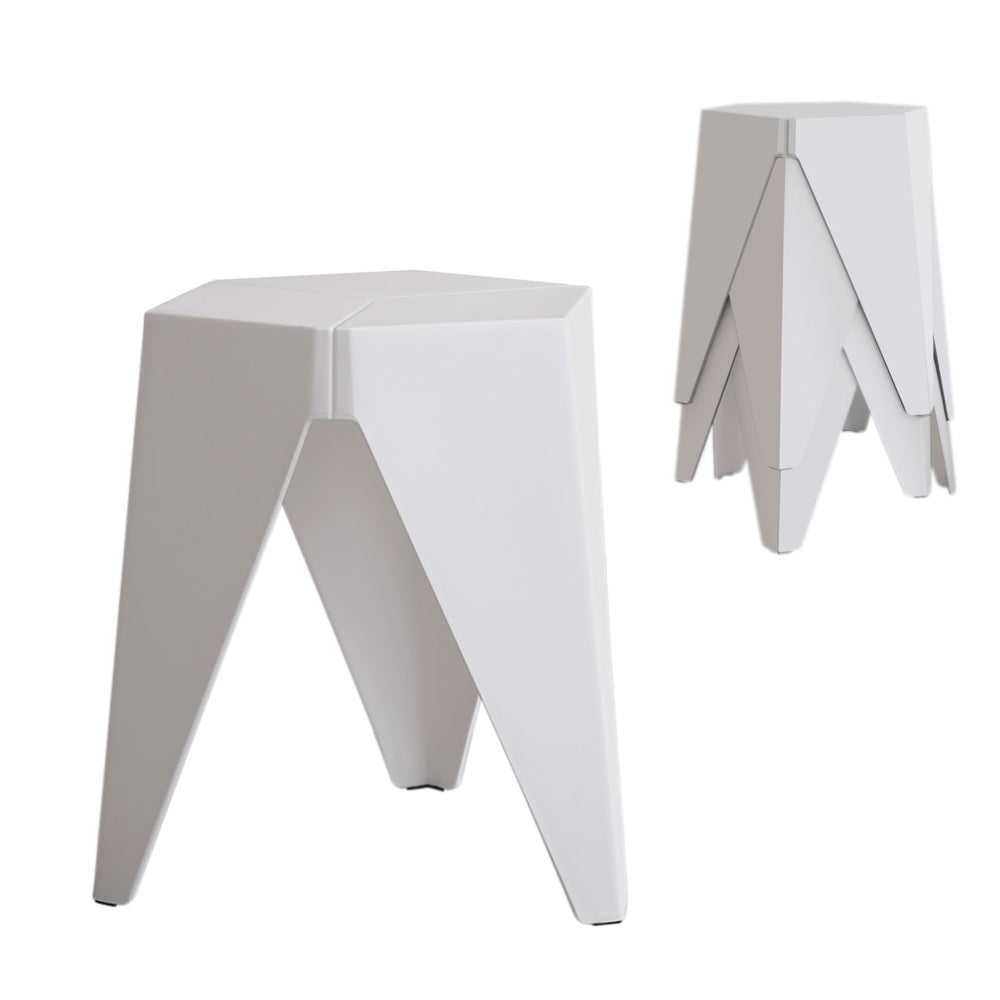 4PC Puzzle Stool Plastic Bar Stools Stackable